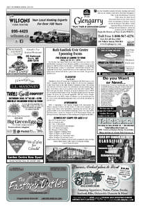 PAGE 8 THE SHORELINE JOURNAL - JUNE[removed]E njoy the beautiful scenery & many exciting activities that are all within a short drive from the Glengarry. Take in the breathtaking Victoria Park; enjoy the many local