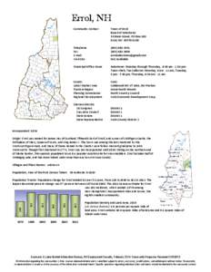 Coös County /  New Hampshire / New Hampshire / Umbagog Lake / Berlin micropolitan area / Geography of the United States / Errol /  New Hampshire