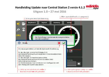 Handleiding Update naar Central Station 2 versieUitgave 1.0 – 27 mei 2016 Inhoudsopgave Voorbereiding software update via Internet