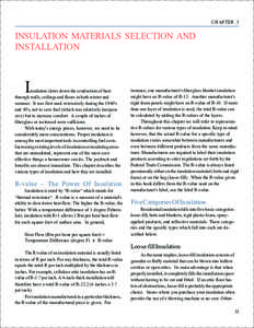 CHAPTER 3  INSULATION MATERIALS SELECTION AND INSTALLATION  I