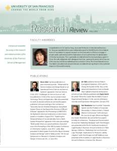 Research Review  FALL 2012 Facult y Awardee s A biannual newsletter