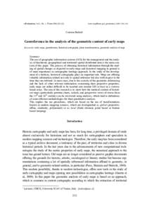 ANALYTICAL AND QUANTITATIVE METHODS FOR THE ANALYSIS OF THE GEOMETRICAL CONTENT OF HISTORICAL CARTOGRAPHY