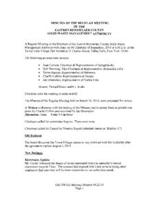 ERCSWMA Regular Meeting Minutes, September 22, 2010