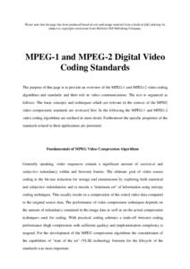 Electronic engineering / MPEG / Videotelephony / Audio codecs / Computer file formats / Motion compensation / H.261 / MPEG-1 / Inter frame / Video compression / Video / Data compression