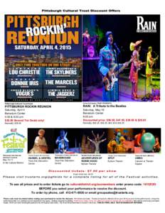 Cohen & Grigsby TRUST PRESENTS  Pittsburgh Cultural Trust Event PITTSBURGH ROCKIN REUNION