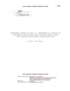 TOP SECRET/ / COMINT//NOFORN 7 0&CON  1J SEM I ANNUAL REPORT OF THE U.S. DEPARTMENT OF JUSTICE ON ELECTRONIC SURVEILLANCE AND PHYSICAL SEARCH UNDER