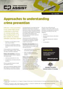 No. 1 June[removed]Approaches to understanding crime prevention  »»