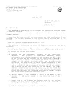 STATE OF CALIFORNIA-BUSINESS, TRANSPORTATION AND HOUSING AGENCY	  GRAY DAVIS, Governor DEPARTMENT OF TRANSPORTATION ESC/OE MS #43