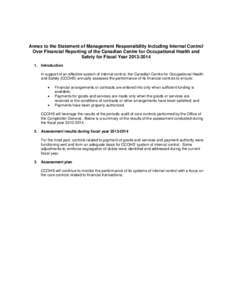 Annex to the Statement of Management Responsibility[removed]