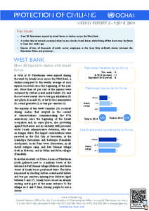 oPt  PROTECTION OF CIVILIANS WEEKLY REPORT[removed]JUNE 2014 Key issues