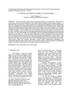 In Proceedings of the International Snow Science Workshop, 1-6 October 2000, Big Sky, Montana. American Avalanche Association[removed]THE SPATIAL AND TEMPORAL VARIABILITY OF RAIN-ON-SNOW Sue A. Ferguson* USDA-FS, Pacif