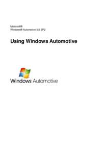 Microsoft® Windows® Automotive 5.0 SP2