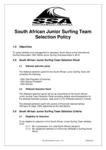 Microsoft Word - Surfing South Africa 2015 Junior Team Selection process v1.1
