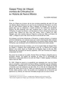 Gaspar Prez de Villagr y su Historia de la Nueva Mxico