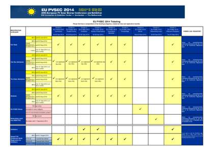 EU PVSEC 2014 Ticketing Please find here a compendium of the ticketing categories, related services and registration benefits. REGISTRATION CATEGORY