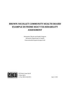 BROWN-NICOLLET COMMUNITY HEALTH BOARD EXAMPLE EXTREME HEAT VULNERABILITY ASSESSMENT