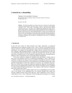 Plasma Phys. Control. Fusion[removed]A221–A228. Printed in the UK  PII: S0741[removed]A tutorial on α-channelling Nathaniel J Fisch and Mark C Herrmann