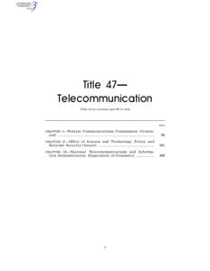 Title 47— Telecommunication (This book contains part 80 to end) Part