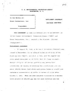 Greco Contractors, Inc., Settlement Agreement, September 30, 1998