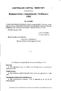 AUSTRALIAN CAPITAL TERRITORY  1 Remuneration (Amendment) Ordinance 1983