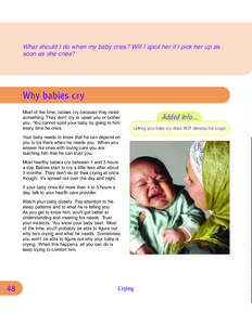 What should I do when my baby cries? Will I spoil her if I pick her up as soon as she cries?  What should I do when my baby cries? Will I spoil her if I pick her up as soon as she cries?  Why babies cry