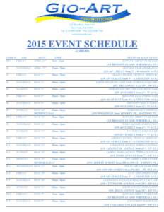 225 Broadway, Suite 1202 New York, NYTel: (Fax: (www.nycevents.comEVENT SCHEDULE