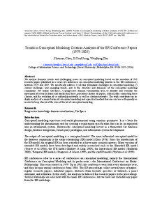 Chaomei Chen, Il-Yeol Song, Weizhong Zhu[removed]Trends in conceptual modeling: Citation analysis of the ER conference papers[removed]Edited by Daniel Torres-Salinas and Henk F. Moed. Proceedings of the 11th International Conference on the International Society for Scientometrics and Informatrics. CSIC, Madrid, Spain. June 25-27, 2007. pp[removed].