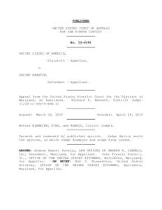 PUBLISHED UNITED STATES COURT OF APPEALS FOR THE FOURTH CIRCUIT No