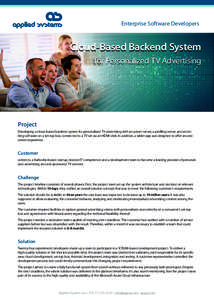 Enterprise Software Developers  Cloud-Based Backend System for Personalized TV Advertising  Project