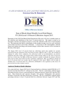 State of Rhode Island Revenue Brief