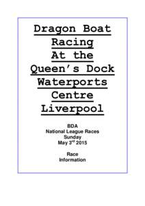 Dragon Boat Racing At the Queen’s Dock Waterports Centre