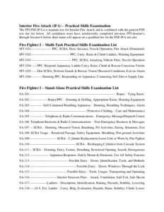 Interior Fire Attack (IFA) – Practical Skills Examination The FFI PSE-IFA is a separate test for Interior Fire Attack and is combined with the general PSE test site list below. All candidates must have satisfactorily c