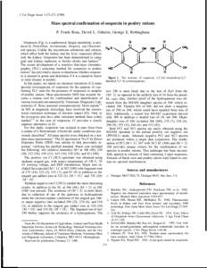 J Vet Diagn Invest 1:[removed]Mass spectral confirmation of oosporein in poultry rations P. Frank Ross, David L. Osheim, George E. Rottinghaus Oosporein (Fig. l), a nephrotoxic fungal metabolite, is produced by Pe