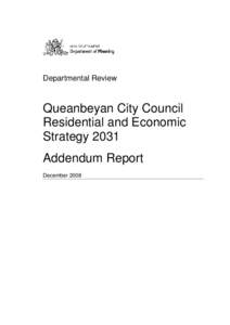 Departmental Review  Queanbeyan City Council Residential and Economic Strategy 2031 Addendum Report