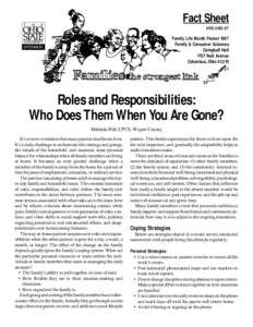 Fact Sheet HYG[removed]Family Life Month Packet 1997 Family & Consumer Sciences Campbell Hall