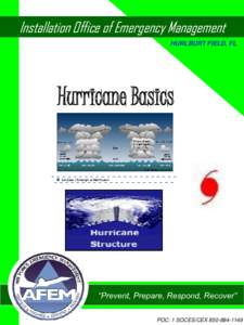 Installation Office of Emergency Management HURLBURT FIELD, FL Hurricane Basics  “Prevent, Prepare, Respond, Recover”