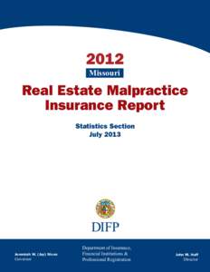 2012 Missouri Real Estate Malpractice Insurance Report