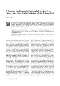 Articulated hyoliths and other fossils from the Sirius Passet Lagerstätte (early Cambrian) of North Greenland JOHN S. PEEL