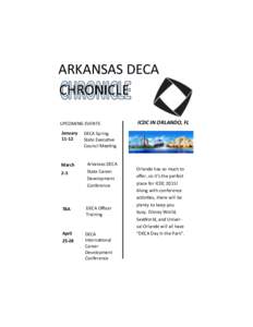 ARKANSAS DECA CHRONICLE UPCOMING EVENTS January 11-12