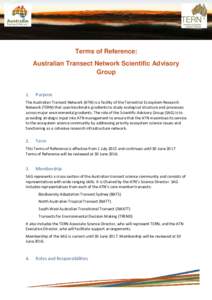 % 100 0 Terms of Reference: Australian Transect Network Scientific Advisory