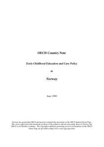 OECD Country Note  Early Childhood Education and Care Policy in  Norway