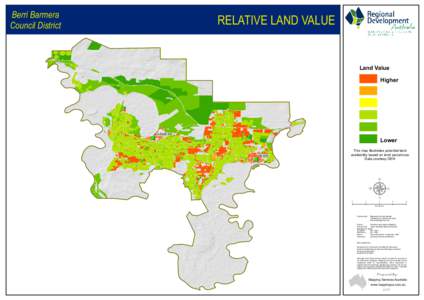 Berri Barmera Council District RELATIVE LAND VALUE Land Value Higher