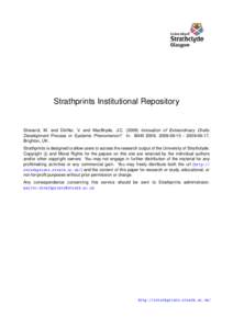 Strathprints Institutional Repository  Stierand, M. and Dörfler, V. and MacBryde, J.C[removed]Innovation of Extraordinary Chefs: Development Process or Systemic Phenomenon? In: BAM 2009, [removed]-09-17, Brighto