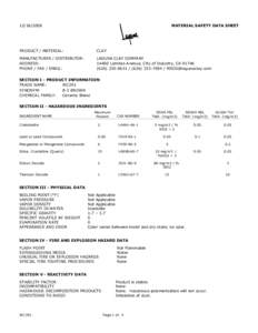 Text1 MATERIAL SAFETY DATA SHEET  PRODUCT / MATERIAL: