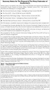 The Priory Academy LSST / Lincoln /  England / Priory City of Lincoln Academy / Academy / Joseph Ruston / Large Synoptic Survey Telescope / Lincoln / Lincolnshire / Local government in England / East Midlands