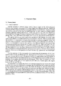 1. Exposure Data 1.1 Nomenclature[removed]Optical radiation Optical radiation is radiant energy within a broad region of the electromagnetic