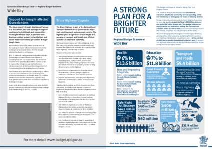 Wide Bay Regional Budget Statement (Queensland State Budget[removed])