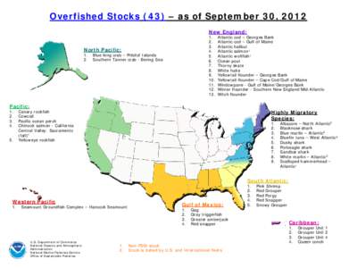 Overfished Stocks (43) – as of September 30, 2012 New England: [removed].
