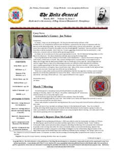 Joe Nokes, Commander  Camp Website: www.humphreys1625.com The Delta General March, 2013 Volume 16, Issue 3