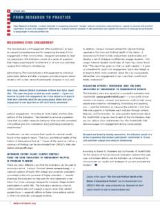 8  SPRING 2003 FROM RESEARCH TO PRACTICE From Research to Practice, a column dedicated to recognizing successful “bridges” between researchers and practitioners, reports on research with practical